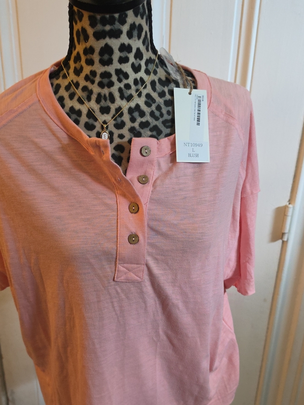 Blush Short Sleeve Henley Tee - Women's Lightweight Top